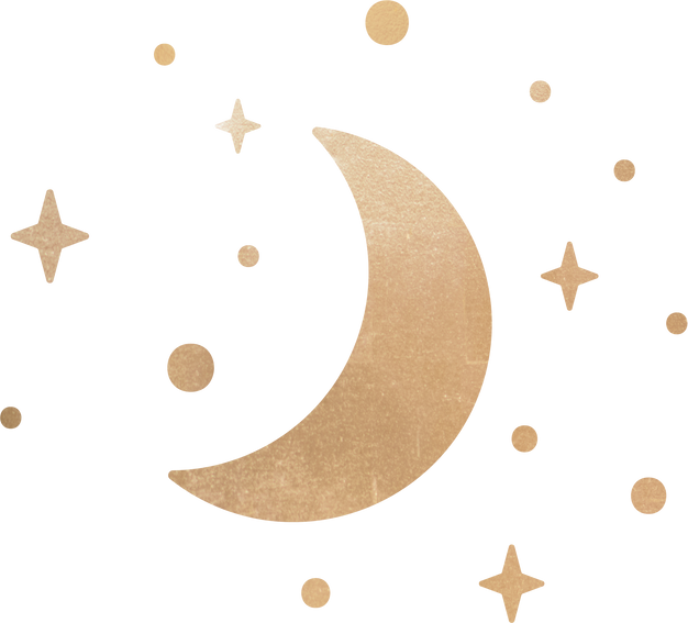Gold Moon and Stars